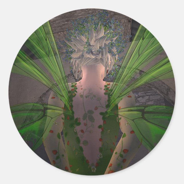 Sticker Rond Fée verte @ Porte secrète (Devant)