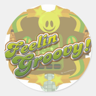 Sticker Rond Feelin Amour Super Style seventies