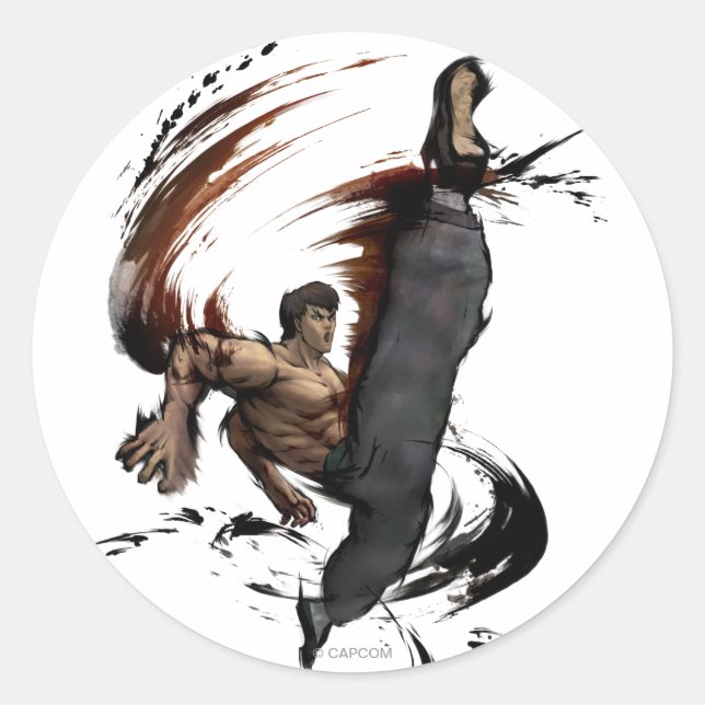 Sticker Rond Fei Long High Kick (Devant)