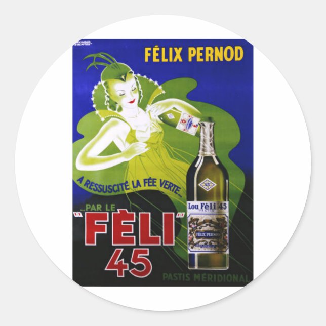 STICKER ROND FELI 45 ABSINTHE (Devant)