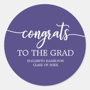 Sticker Rond Félicitations À La Grad Chic Calligraphy Graduatio