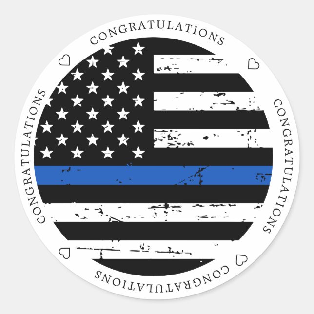 Sticker Rond Félicitations à la police du drapeau de la Ligne B (Devant)