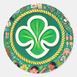 Sticker Rond Félicitations à l'honneur des filles scout pour le