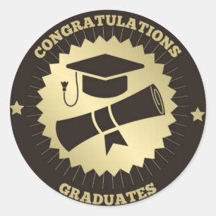 Sticker Rond Félicitations aux diplômés 