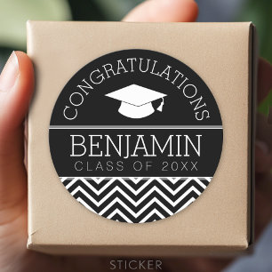 Sticker Rond Félicitations Diplômé Remise des diplômes PEUT MOD
