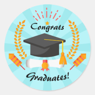 Sticker Rond Félicitations Graduates Graduates Graduate Class F