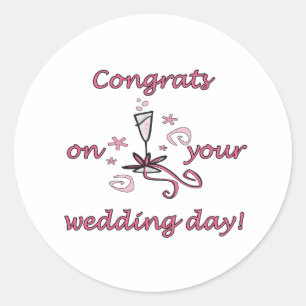Sticker Rond Félicitations, jour de mariage