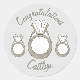 Sticker Rond Félicitations Mariage de la Fête des mariées Diamo