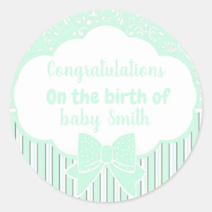 Sticker Rond Félicitations pour la naissance de