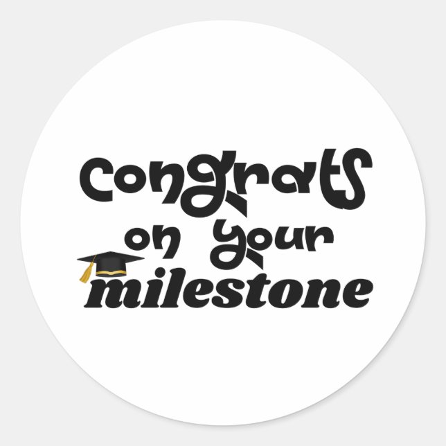 Sticker Rond Félicitations pour votre remise de diplôme excepti (Devant)