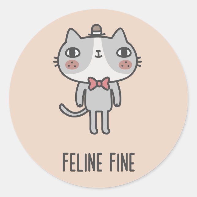 Sticker Rond Feline fin (Devant)