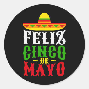 Sticker Rond Feliz Cinco De Mayo Festival Mexicain