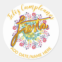 Feliz Cumpleanos Fleurs folkloriques FIESTA Person