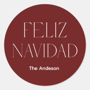 Sticker Rond Feliz navidad