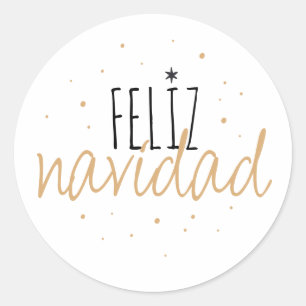 Sticker Rond Feliz Navidad Christmas