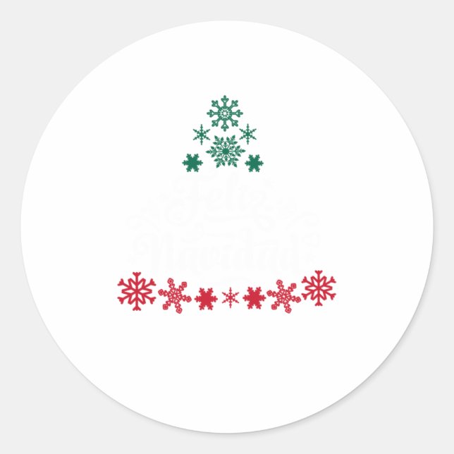 Sticker Rond Feliz Navidad Christmas Tree Spa mexicain (Devant)