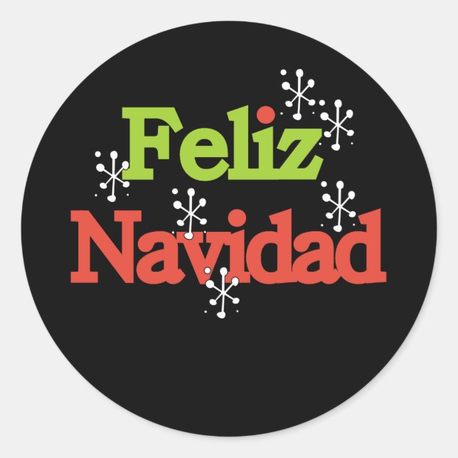 Sticker Rond Feliz Navidad Joyeux Noël (Devant)