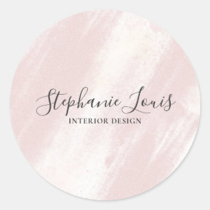 Sticker Rond Feminine Abstrait Blush Rose Beauté Boho