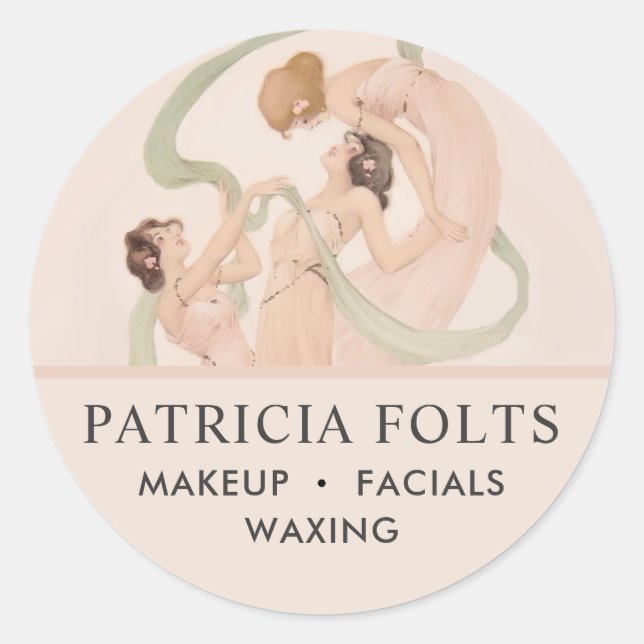 Sticker Rond Feminine Vintage Nouveau Mayflies (Devant)