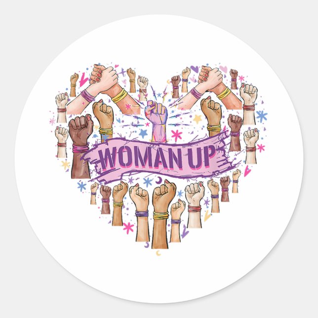 Sticker Rond Féminisme Feministe Forte autonomisation des femme (Devant)