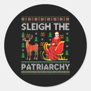 Sticker Rond Féministe Ruth Bader Ginsburg Rbg Noël Traîneau Le