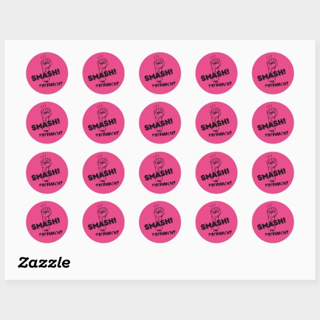 Sticker Rond féministe - Smash the Patriarchy - (Feuille)