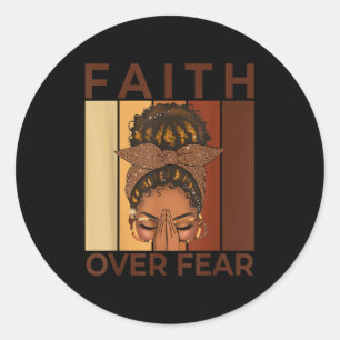 Sticker Rond Femme afro Dieu dit que je suis unique Histoire no