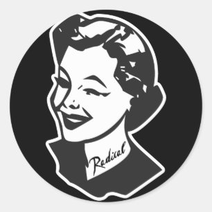 Sticker Rond Femme au foyer tatouée - Radical