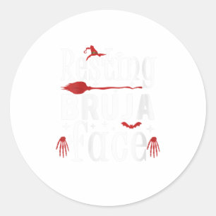 Sticker Rond Femme au repos Bruja visage mauvais et Bruja Funn