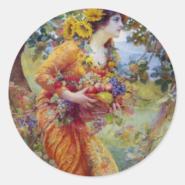Sticker Rond Femme avec prime d'été (Devant)