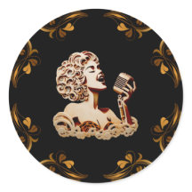 Femme chantant du papier artisanat musique art