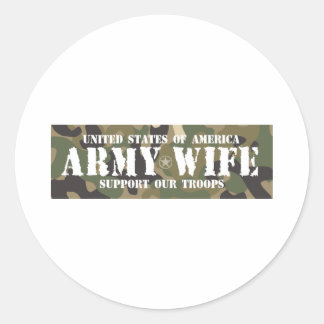 Sticker Rond Femme d'armée