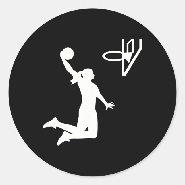 Sticker Rond Femme de basket-ball (Devant)