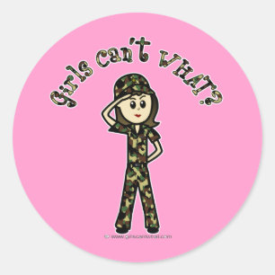 Sticker Rond Femme de l'armée légère