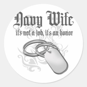 Sticker Rond Femme de marine - C'est un honneur