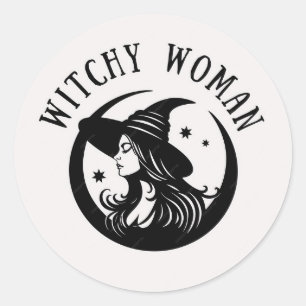Sticker Rond Femme de sorcière 1-1/2" (feuille de 20) Autocolla