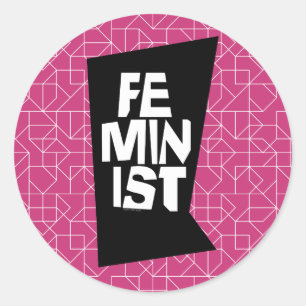Sticker Rond Femme égale imitation de fille féminine féministe