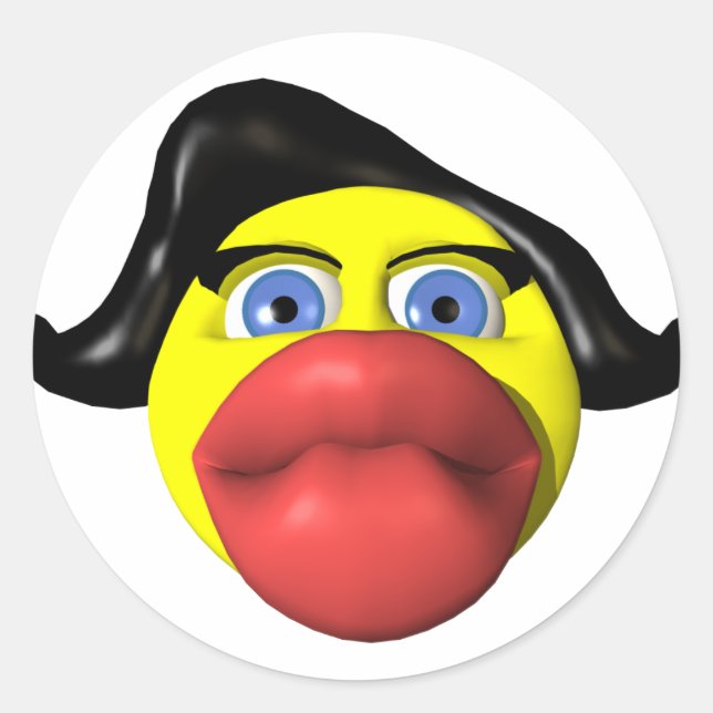 Sticker Rond Femme embrassant jaune (Devant)