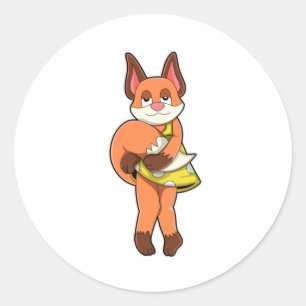 Sticker Rond Femme Fox avec jupe