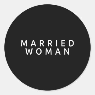Sticker Rond Femme Mariée Épouse Mariage Drôle Mariage Couple