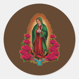 Sticker Rond Femme Mère Madre Virgen de Guadalupe Vierge