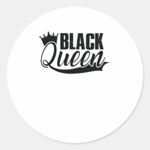 Sticker Rond Femme noire de la reine noire (3)