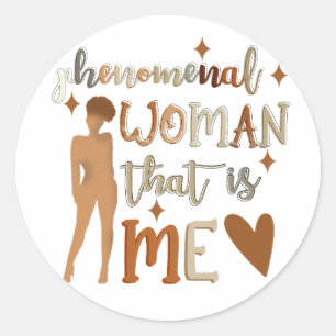 Sticker Rond Femme noire Fille Afro