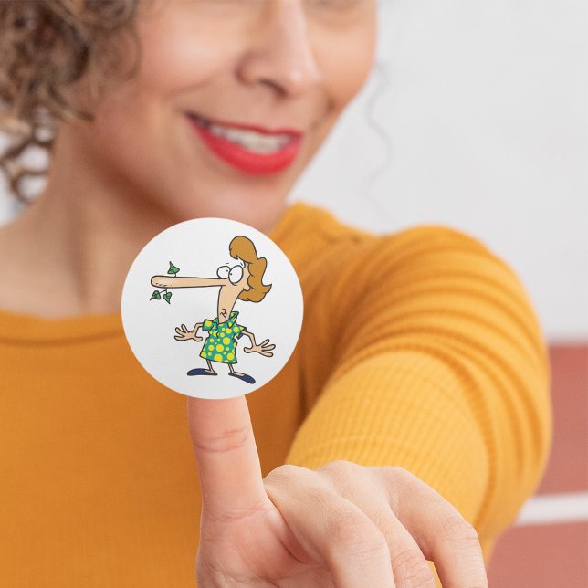 Sticker Rond Femme Qui A Dit Mensonges (Créateur téléchargé)