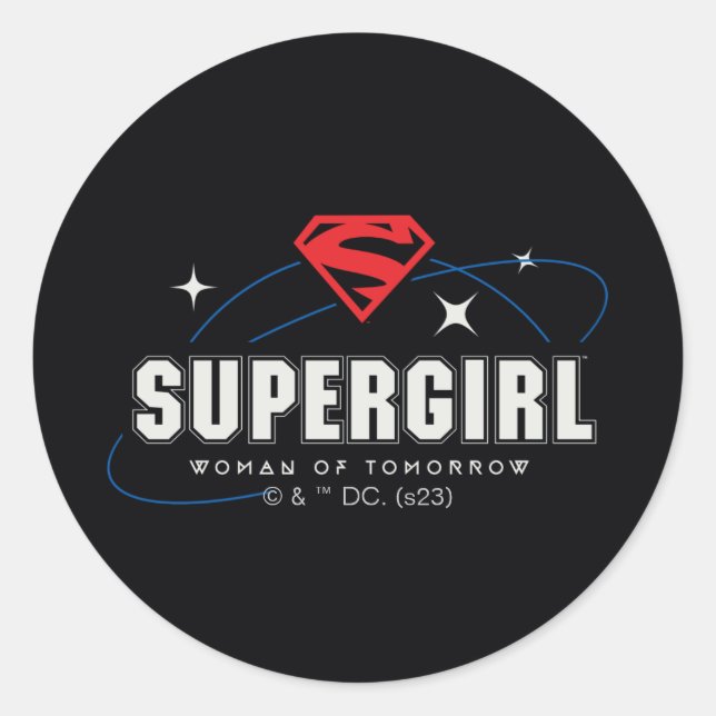 Sticker Rond Femme super fille de demain (Devant)