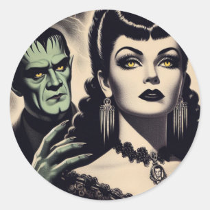 Sticker Rond Femme vintage Goth