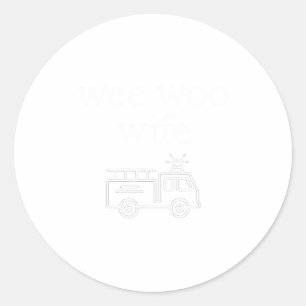 Sticker Rond Femme Wee Woo Pompière Suse Mignonne Esthétique Mi