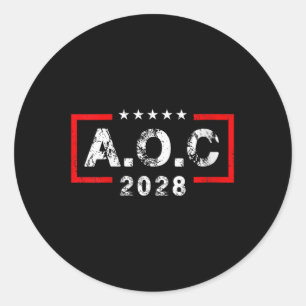 Sticker Rond Femmes A.o.c Alexandria Ocasio Cortez 2028 Pour Pr