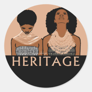 Sticker Rond Femmes africaines avec les colliers tribaux