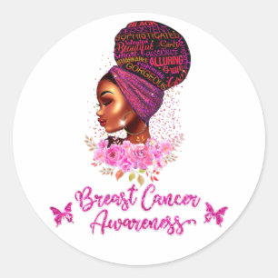 Sticker Rond Femmes afro-américaines sensibilisées au cancer 